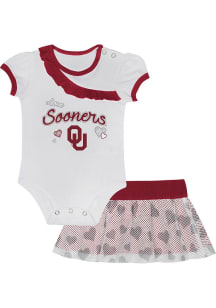 Oklahoma Sooners Infant Girls Cardinal Love My Team Set Top and Bottom