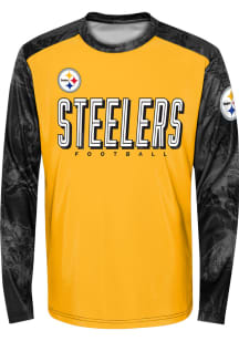 Pittsburgh Steelers Youth Black Cover 2 Long Sleeve T-Shirt