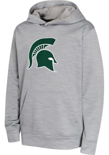 Youth Grey Michigan State Spartans Retro Position Lt Wt Long Sleeve Hood