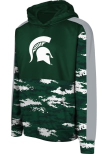 Youth Green Michigan State Spartans Pro Drill Long Sleeve Hood