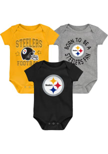 Pittsburgh Steelers Baby Black Born To Be SS 3 PK One Piece