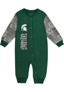 Baby Green Michigan State Spartans Play Book Long Sleeve One Piece