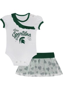 Infant Girls Green Michigan State Spartans Love My Team Top and Bottom Set