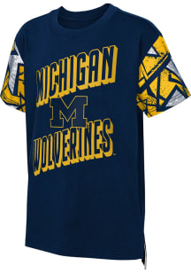 Boys Navy Blue Michigan Wolverines Game Changer Short Sleeve Fashion Tee