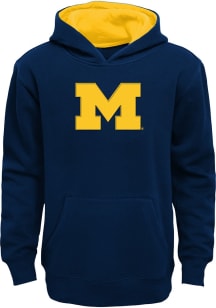 Boys Navy Blue Michigan Wolverines Prime Long Sleeve Hooded Sweatshirt