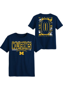 Youth Navy Blue Michigan Wolverines Camo Football Short Sleeve T-Shirt