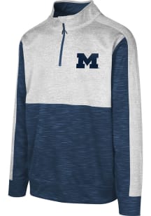 Michigan Wolverines Youth Navy Blue Tackle Play Long Sleeve Quarter Zip Shirt