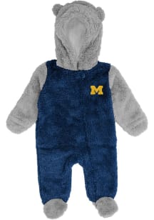 Baby Navy Blue Michigan Wolverines Game Nap Loungewear One Piece Pajamas