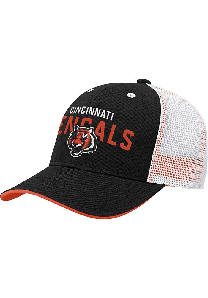 Cincinnati Bengals Black Lockup Meshback Youth Adjustable Hat