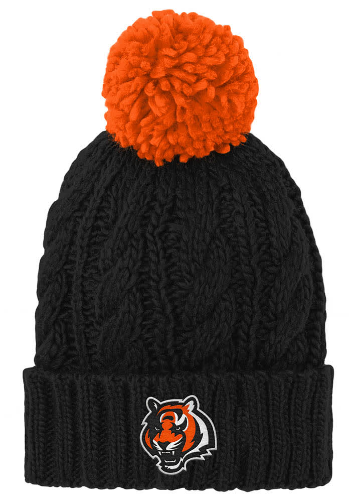 Cincinnati Bengals Black Team Cable Cuff Youth Knit Hat