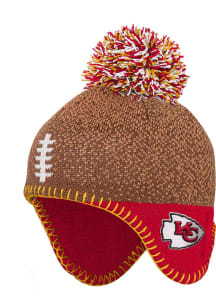 Kansas City Chiefs Red Football Head Youth Knit Hat