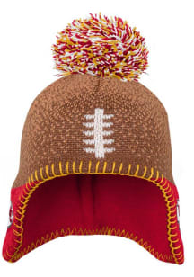Kansas City Chiefs Football Head Baby Knit Hat - Red