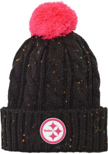 Pittsburgh Steelers Black Pink Nep Yarn Cuff Youth Knit Hat