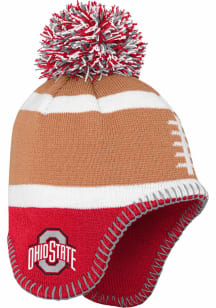 Ohio State Buckeyes Football Head Baby Knit Hat - Red