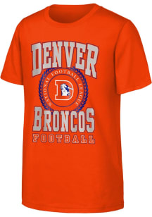 Denver Broncos Youth Orange Retro Stitched Up Short Sleeve T-Shirt
