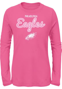 Philadelphia Eagles Girls Pink Big Game Long Sleeve T-Shirt