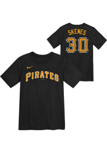 Paul Skenes  Pittsburgh Pirates Boys Black Name and Number Short Sleeve T-Shirt