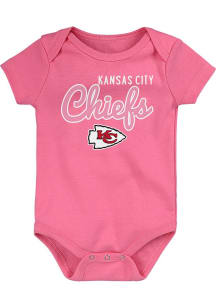 Kansas City Chiefs Baby Pink Big Game Short Sleeve One Piece