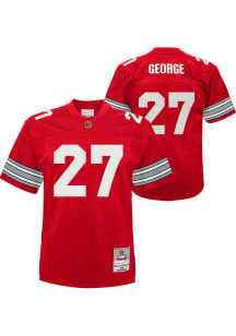 Eddie George Mitchell and Ness Youth Red Ohio State Buckeyes Replica Football Jersey Jersey