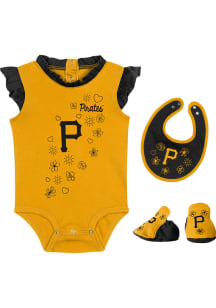 Pittsburgh Pirates Baby Yellow Happy Baseball Set One Piece