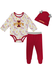 Iowa State Cyclones Infant Cardinal Little Champ LS and Hat Set Top and Bottom