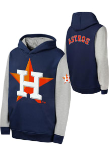 Houston Astros Youth Navy Blue Fly Ball Long Sleeve Hoodie