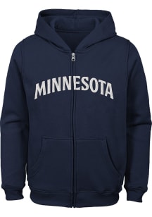 Minnesota Twins Youth Navy Blue Wordmark Long Sleeve Full Zip Jacket