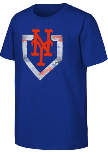 New York Mets Youth Blue Tech Camo Short Sleeve T-Shirt