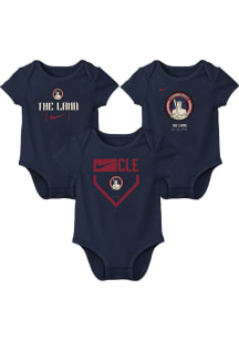 Nike Cleveland Guardians Baby Navy Blue City Connect One Piece