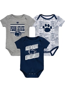 Baby Navy Blue Penn State Nittany Lions Sunday Commics 3PK SS Designed One Piece Set