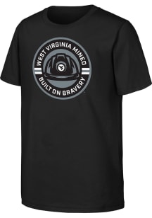 West Virginia Mountaineers Youth Black Built On Bravery Short Sleeve T-Shirt