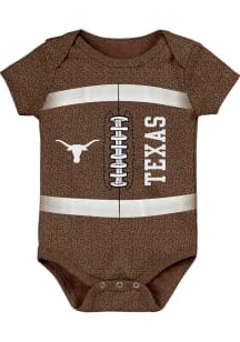 Texas Longhorns Baby Brown Football Short Sleeve One Piece