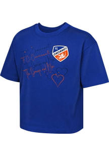 FC Cincinnati Girls Blue Slogan Repeat Short Sleeve Tee