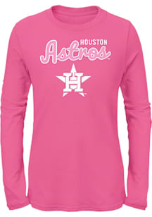 Houston Astros Girls Pink Big Game Long Sleeve T-Shirt