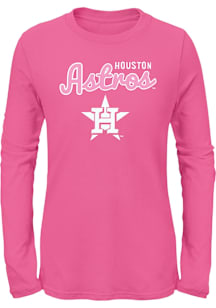 Houston Astros Girls Pink Big Game Long Sleeve T-shirt