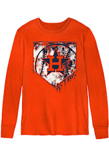 Houston Astros Boys Orange Home Field Long Sleeve T-Shirt