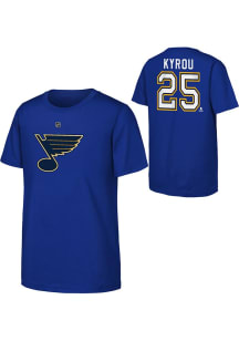 Jordan Kyrou St Louis Blues Youth Blue NN Player Tee