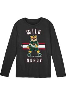 Minnesota Wild Boys Black Mascot Long Sleeve T-Shirt