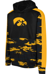 Iowa Hawkeyes Youth Black Pro Drill Long Sleeve Hoodie