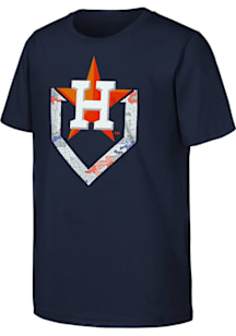 Houston Astros Youth Navy Blue Tech Camo Short Sleeve T-Shirt