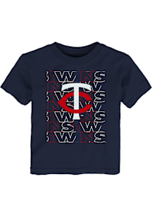 Minnesota Twins Toddler Navy Blue Letterman Short Sleeve T-Shirt