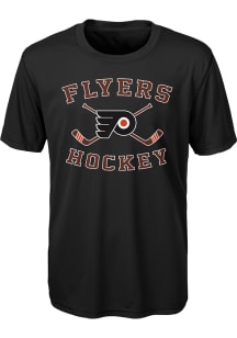 Philadelphia Flyers Youth Black Lines Crossed Short Sleeve T-Shirt