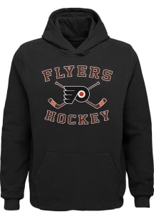 Philadelphia Flyers Boys Black Lines Crossed Long Sleeve Hooded Sweatshirt
