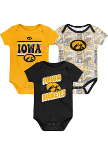 Baby Black Iowa Hawkeyes Sunday Commics 3PK SS One Piece Set