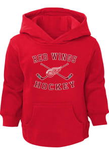 Detroit Red Wings Toddler Red Lines Crossed Long Sleeve Hooded Sweatshirt