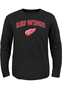 Detroit Red Wings Toddler Black Arched Logo Long Sleeve T-Shirt