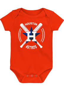 Houston Astros Baby Orange Swing Bats Short Sleeve One Piece