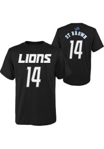 Amon-Ra St. Brown Detroit Lions Youth Black Name and Number Player Tee