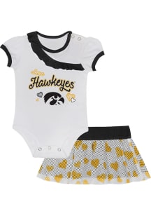 Infant Girls Black Iowa Hawkeyes Love My Team Top and Bottom Set