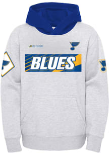 St Louis Blues Boys Grey Star Shootout Long Sleeve Hooded Sweatshirt